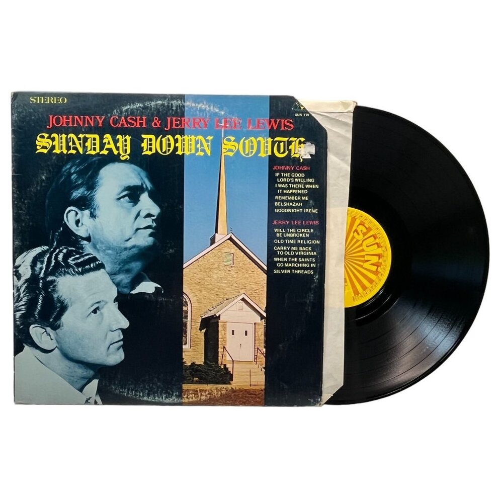 Johnny Cash Sunday Down South Vinyl LP Jerry Lee Lewis Country Rock Sun 119